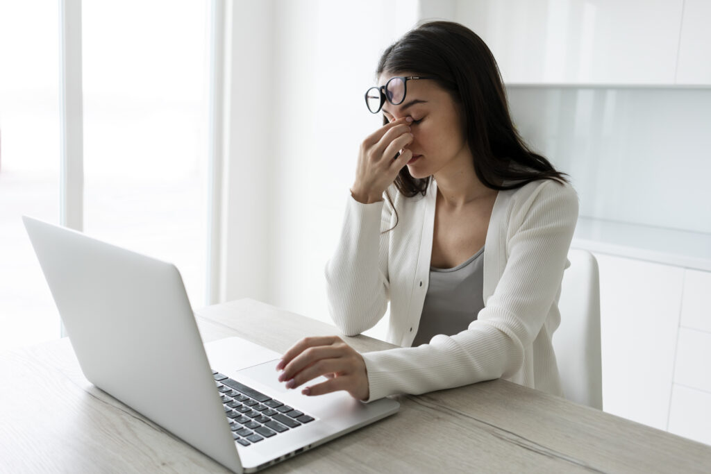 woman in front of laptop